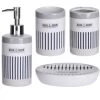 Set Salle De Bain Bleu Et Blanc - 4 Pièces -Produits Menagers Boutique set salle de bain bleu et blanc 4 pieces