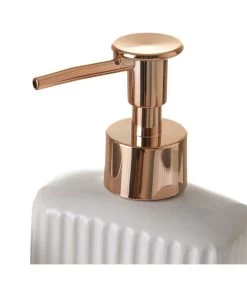 Set Salle De Bain Céramique Blanc Et Cuivre Bath -Produits Menagers Boutique set salle de bain ceramique blanc et cuivre 2