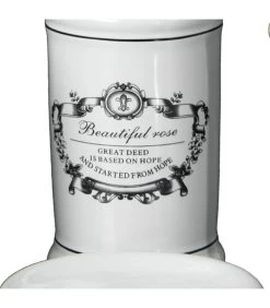 Set Salle De Bain Céramique Blanc Et Noir 4 Pièces -Produits Menagers Boutique set salle de bain ceramique blanc et noir 4 pieces 2