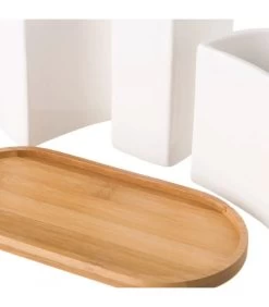 Set Salle De Bain Céramique Et Bambou - Distributeur Savon, Verre, Porte Brosse à Dents 7 Set Salle De Bain Céramique Et Bambou - Distributeur Savon, Verre, Porte Brosse à Dents -Produits Menagers Boutique set salle de bain ceramique et bambou distributeur savon verre porte brosse a dents 2