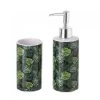 Set Salle De Bain Feuillage Tropical - Distributeur Savon + Verre 1 Set Salle De Bain Feuillage Tropical - Distributeur Savon + Verre -Produits Menagers Boutique set salle de bain feuillage tropical distributeur savon verre