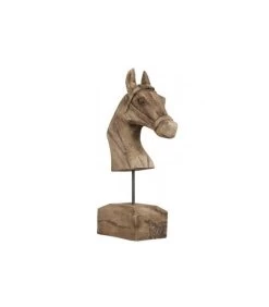 Statue Déco à Poser En Bois Sculpté Cheval