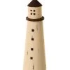 Statue Déco à Poser Phare En Bois Blanc Et Noir - 12.5x12.5x36.5cm -Produits Menagers Boutique statue deco a poser phare en bois blanc et noir 125x125x365cm
