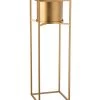 Support Pot Plante Carré En Aluminium Doré Haut -22x22x70,5cm -Produits Menagers Boutique support pot plante carre en aluminium dore haut 22x22x705cm