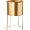 Support Pot Plante En Métal Doré - 18x18x32cm -Produits Menagers Boutique support pot plante en metal dore 18x18x32cm