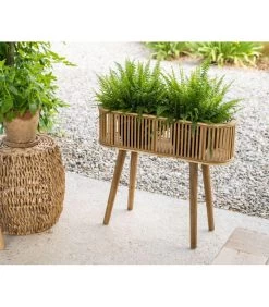 Support Pot Plante En Rotin Et Bambou -Produits Menagers Boutique support pot plante en rotin et bambou 2