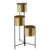 Support Pot Plante Triple Articulé Métal Noir Et Doré 42x39x80cm -Produits Menagers Boutique support pot plante triple articule metal noir et dore 52x39x80cm