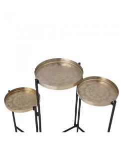 Bloomingville Support Pot Plante Triple Métal Noir Et Doré -Produits Menagers Boutique support pot plante triple metal noir et dore 2