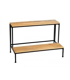 Support Pots Plantes étagé En Métal Noir Et Bois - 75x40x49cm -Produits Menagers Boutique support pots plantes etage en metal noir et bois 75x40x49cm 1