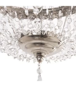 Suspension Baroque à Pampilles Acryliques Et Métal Argenté - 35x69cm -Produits Menagers Boutique suspension baroque a pampilles acryliques et metal argente 35x69cm 2