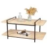 Table Basse 2 Plateaux Bois Structure Métal Noir -Produits Menagers Boutique table basse 2 plateaux bois structure metal noir