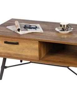 Table Basse Bois Et Métal Noir 1 Tiroir Hampton -Produits Menagers Boutique table basse bois et metal noir 1 tiroir hampton 2