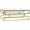 Table Basse Design Dorée Métal Et Verre Trempé - 120x60x45cm -Produits Menagers Boutique table basse design doree metal et verre trempe 120x60x45cm