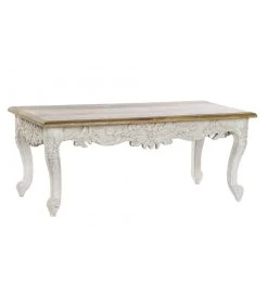 Table Basse En Bois De Mangue Sculpté - 120x61x49cm