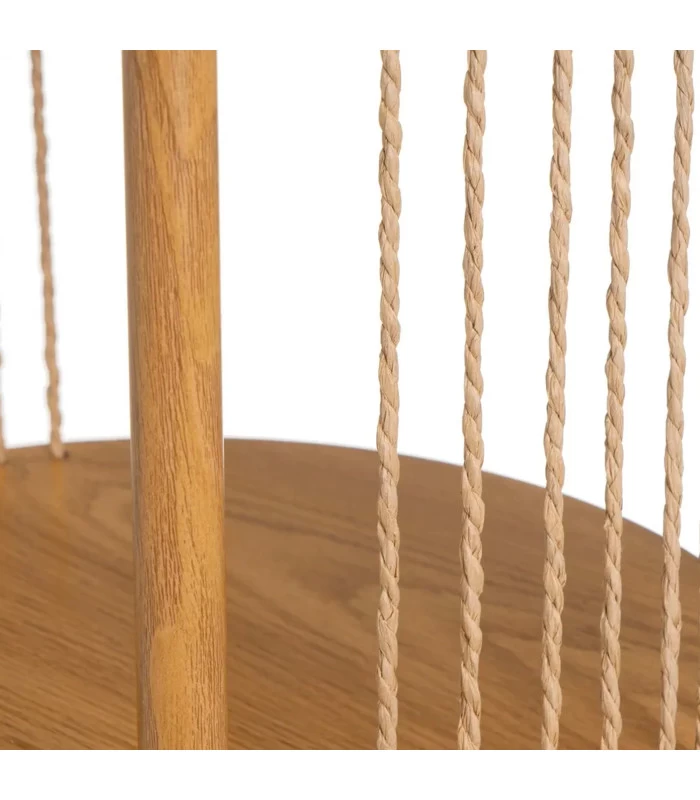 Table Basse En Bois, Métal Et Corde 74x74x41cm 6 Table Basse En Bois, Métal Et Corde 74x74x41cm – Image 4