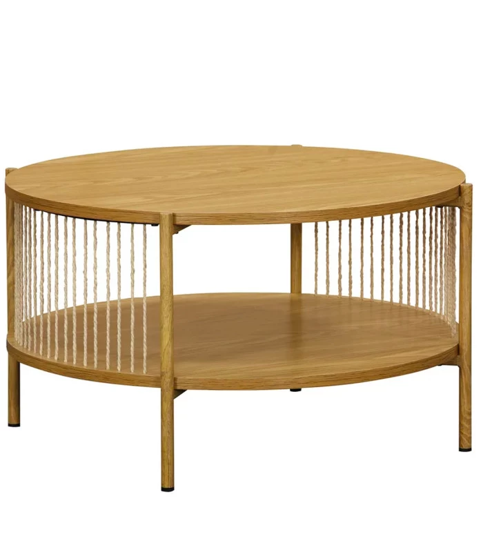 Table Basse En Bois, Métal Et Corde 74x74x41cm 3 Table Basse En Bois, Métal Et Corde 74x74x41cm