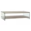 Table Basse Moderne Bois MDF Et Verre Trempé - 130x65x35.5cm -Produits Menagers Boutique table basse moderne bois mdf et verre trempe 130x65x355cm