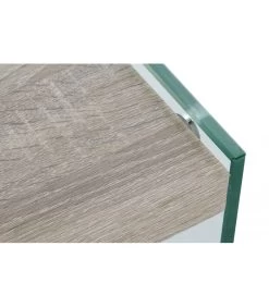 Table Basse Moderne Bois MDF Et Verre Trempé - 130x65x35.5cm -Produits Menagers Boutique table basse moderne bois mdf et verre trempe 130x65x355cm 2