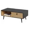 Table Basse Noir Et Bois 1 Tiroir Avec Motifs Chelsea - 100x50x40cm -Produits Menagers Boutique table basse noir et bois 1 tiroir avec motifs chelsea 100x50x40cm