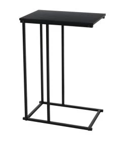 Table D'appoint Bout De Canapé En Bois Et Métal Noir