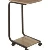 Table D'Appoint Bout De Canapé En Bois Et Métal Noir Sur Roulettes -Produits Menagers Boutique table d appoint bout de canape en bois et metal noir sur roulettes