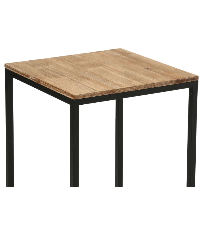 ATMOSPHERA Table D'appoint Carrée En Bois D'acacia Et Métal 42x42x65cm 4 ATMOSPHERA Table D'appoint Carrée En Bois D'acacia Et Métal 42x42x65cm – Image 2