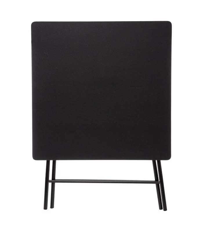 Table D'appoint Pliante Bois Et Métal Noir 4 Places - 80x80x75.5cm 4 Table D'appoint Pliante Bois Et Métal Noir 4 Places - 80x80x75.5cm – Image 2