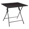 Table D'appoint Pliante Bois Et Métal Noir 4 Places - 80x80x75.5cm