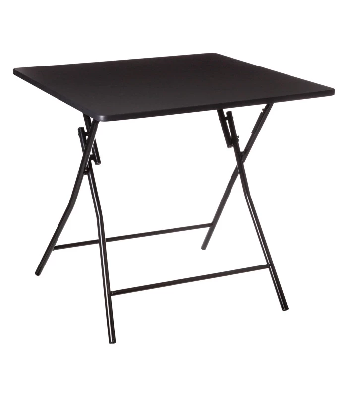 Table D'appoint Pliante Bois Et Métal Noir 4 Places - 80x80x75.5cm 3 Table D'appoint Pliante Bois Et Métal Noir 4 Places - 80x80x75.5cm