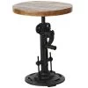 Table D'appoint Ronde Style Industriel Métal Noir Et Bois - 35x35x65cm -Produits Menagers Boutique table d appoint ronde style industriel metal noir et bois 35x35x65cm