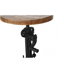 Table D'appoint Ronde Style Industriel Métal Noir Et Bois - 35x35x65cm -Produits Menagers Boutique table d appoint ronde style industriel metal noir et bois 35x35x65cm 3