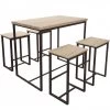 Table De Bar + 4 Tabourets De Bar En Bois Et Métal Noir -Produits Menagers Boutique table de bar 4 tabourets de bar en bois et metal noir
