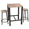 Table De Bar Carrée + 2 Tabourets De Bar En Bois Et Métal Noir -Produits Menagers Boutique table de bar carree 2 tabourets de bar en bois et metal noir