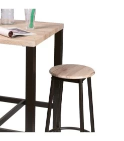 Table De Bar Carrée + 2 Tabourets De Bar En Bois Et Métal Noir 7 Table De Bar Carrée + 2 Tabourets De Bar En Bois Et Métal Noir -Produits Menagers Boutique table de bar carree 2 tabourets de bar en bois et metal noir 2