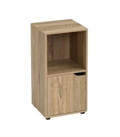 Table De Chevet Bois 1 Placard + 1 Étagère