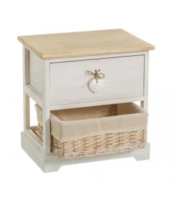 Table De Chevet Bois 1 Tiroir + 1 Panier -Produits Menagers Boutique table de chevet bois 1 tiroir 1 panier 5
