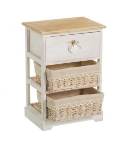 Table De Chevet Bois 1 Tiroir + 2 Paniers -Produits Menagers Boutique table de chevet bois 1 tiroir 2 paniers 6