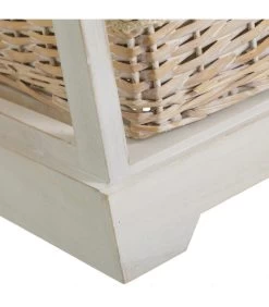 Table De Chevet Bois 1 Tiroir + 3 Paniers - 40x29x73cm -Produits Menagers Boutique table de chevet bois 1 tiroir 3 paniers 40x29x73cm 2