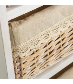 Table De Chevet Bois 1 Tiroir + 3 Paniers - 40x29x73cm -Produits Menagers Boutique table de chevet bois 1 tiroir 3 paniers 40x29x73cm 4