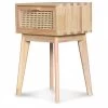 Table De Chevet Bois 1 Tiroir Cannage Rotin