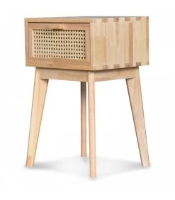 Table De Chevet Bois 1 Tiroir Cannage Rotin