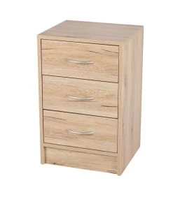 Table De Chevet Bois 3 Tiroirs - 38x34x60cm