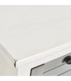 Table De Chevet Bois Cérusé Blanc Et Gris 2 Tiroirs - 40x28.5x41.5cm -Produits Menagers Boutique table de chevet bois ceruse blanc et gris 2 tiroirs 40x285x415cm 2