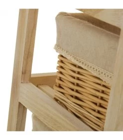 Table De Chevet En Bois 1 Tiroir + 3 Paniers Country - 40x29x73cm -Produits Menagers Boutique table de chevet en bois 1 tiroir 3 paniers country 40x29x73cm 2