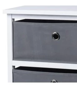 Table De Chevet En Bois Blanc 2 Tiroirs Gris Toile -Produits Menagers Boutique table de chevet en bois blanc 2 tiroirs gris toile 2