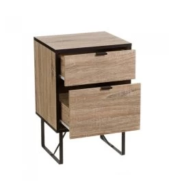Table De Chevet En Bois Et Métal Noir 2 Tiroirs -Produits Menagers Boutique table de chevet en bois et metal noir 2 tiroirs 2