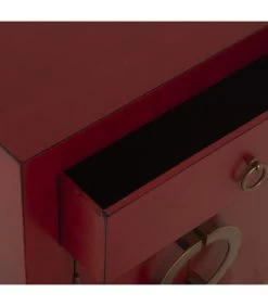 Table De Chevet En Bois Rouge Style Oriental - 44.5x32x55cm -Produits Menagers Boutique table de chevet en bois rouge style oriental 445x32x55cm 2