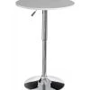 Table Haute De Bar Ronde Design Blanche Et Chrome Hauteur Ajustable -Produits Menagers Boutique table haute de bar ronde design blanche et chrome hauteur ajustable