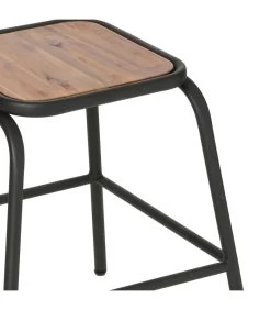 ATMOSPHERA Tabouret Bois D'acacia Et Métal 42x42x46cm 7 ATMOSPHERA Tabouret Bois D'acacia Et Métal 42x42x46cm -Produits Menagers Boutique tabouret bois d acacia et metal 42x42x46cm 2