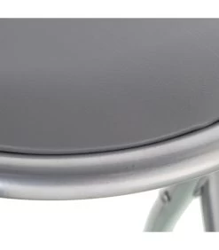 Tabouret D'appoint Pliable Métal Assise Similicuir Gris - 30x30x45cm -Produits Menagers Boutique tabouret d appoint pliable metal assise similicuir gris 30x30x45cm 3